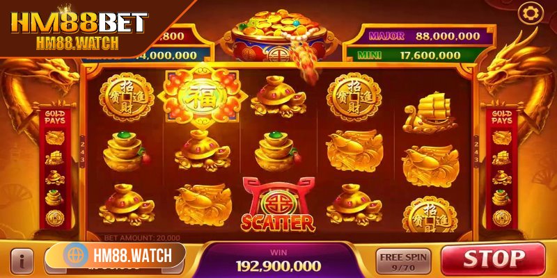 Biểu tượng bắt mắt, thưởng lớn dễ nhận thấy ở nổ hũ HM88