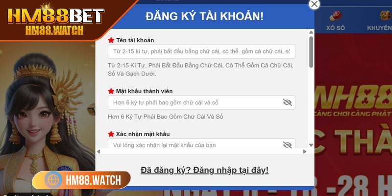 Để rút tiền HM88 một cách dễ dàng, trước tiên bạn cần đăng nhập